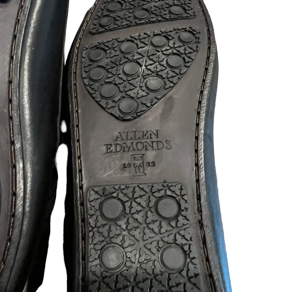 Allen Edmonds Super Sport Black Leather Slip-On Loafers Men's 7.5 NWOB Comfort